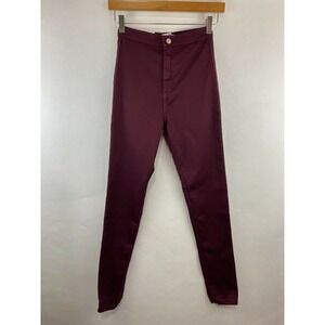 American Apparel Womens‎ Skinny Pockets Burgundy Jeans Size Medium